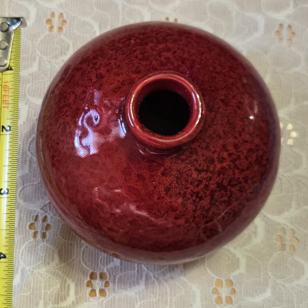 Vintage Oxblood Glazed Ceramic Bud Vase - Picture 3 of 4